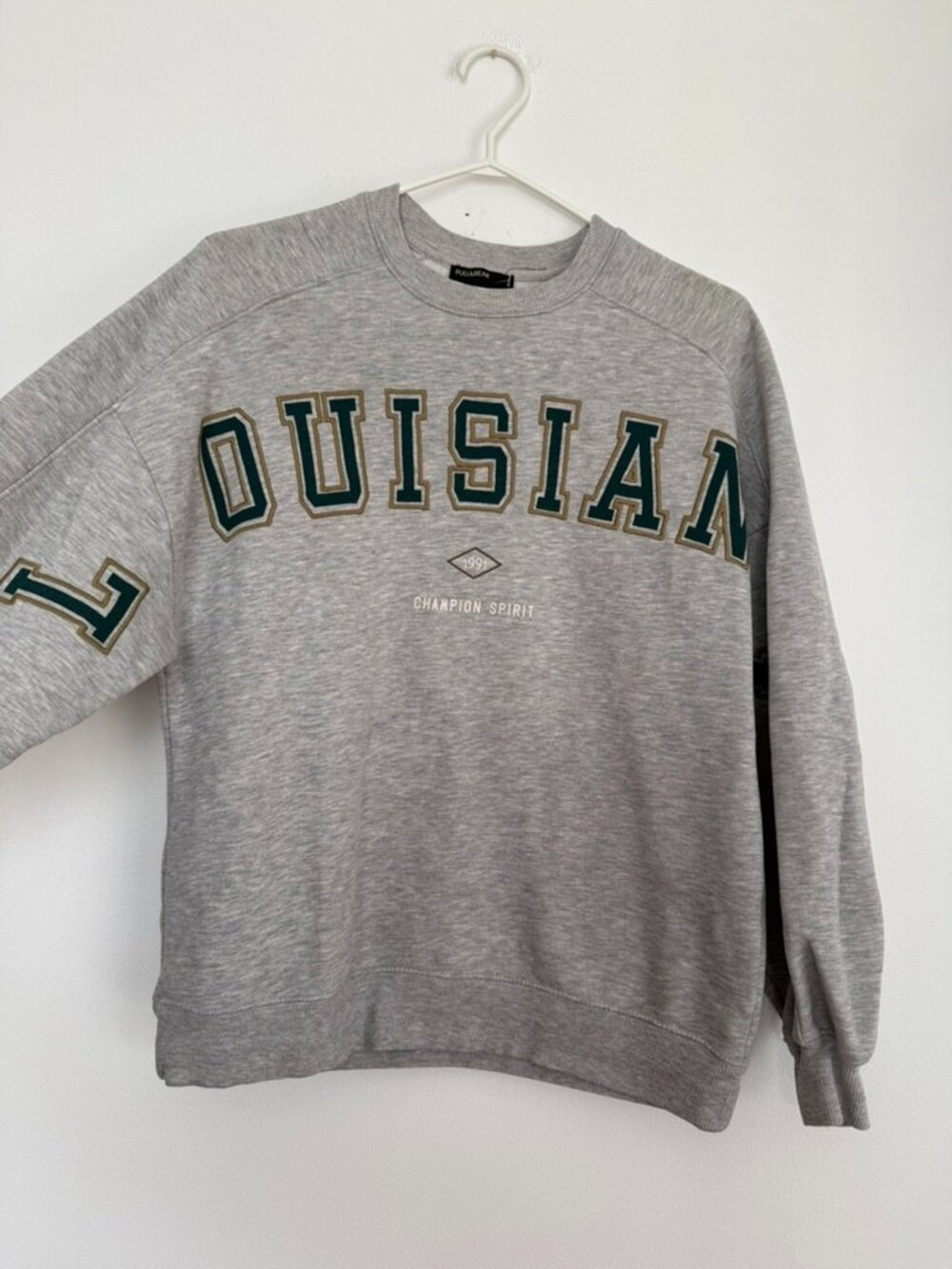 Pull & Bear Louisiana Graphic Crewneck Sweatshirt Grey Size S